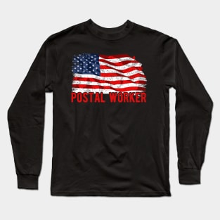 Postal worker American Flag 4th of July Long Sleeve T-Shirt